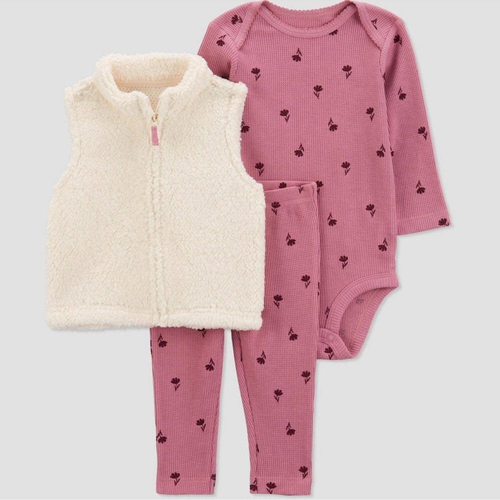 NWT Carter's Purple and Cream Baby Outfit Set 6m